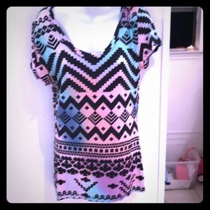 🍡Colorful Aztec Tribal Print Top XL